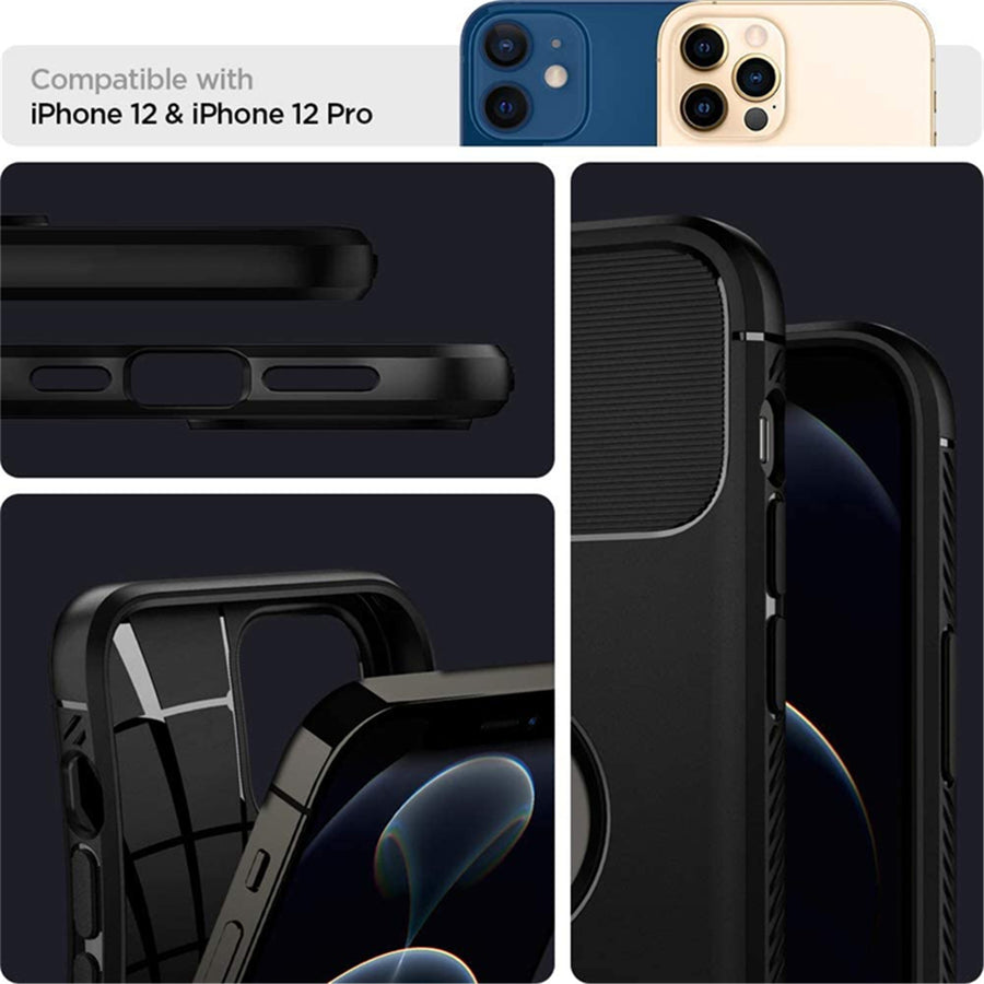 Spigen iPhone 12 / 12 Pro (6.1") Rugged Armor  Case - Black