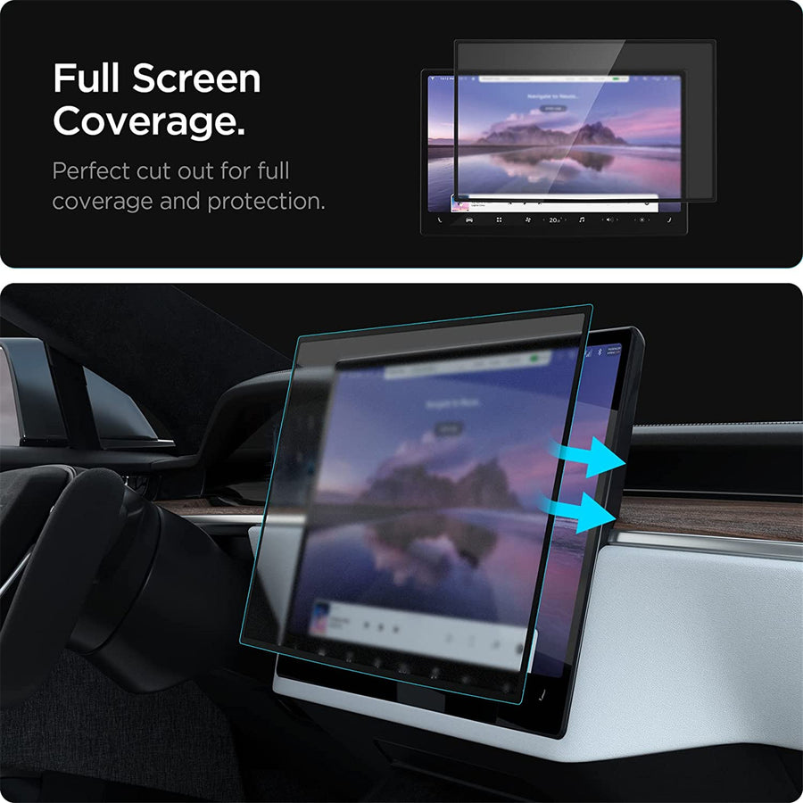 Spigen Tesla Model S / X   Dashboard Premium Anti-Glare Matte Finish Tempered Glass Screen Protector