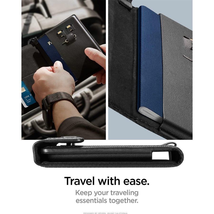 Spigen Passport Card Holder Wallet Travel Accessory with RFID Blocking, SIM Card holder