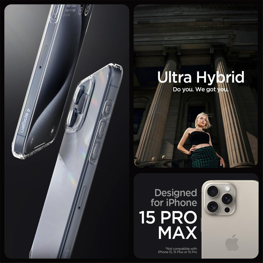Spigen iPhone 15 Pro Max (6.7") Ultra Hybrid  Case - Crystal Clear