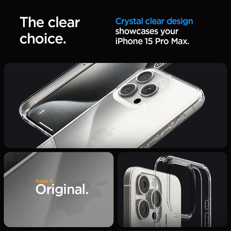 Spigen iPhone 15 Pro Max (6.7") Ultra Hybrid  Case - Crystal Clear