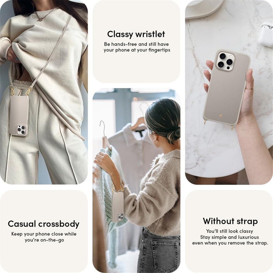 Spigen iPhone 15 Pro (6.1") Cyrill  Classic Charm Mag Case with Strap - Cream