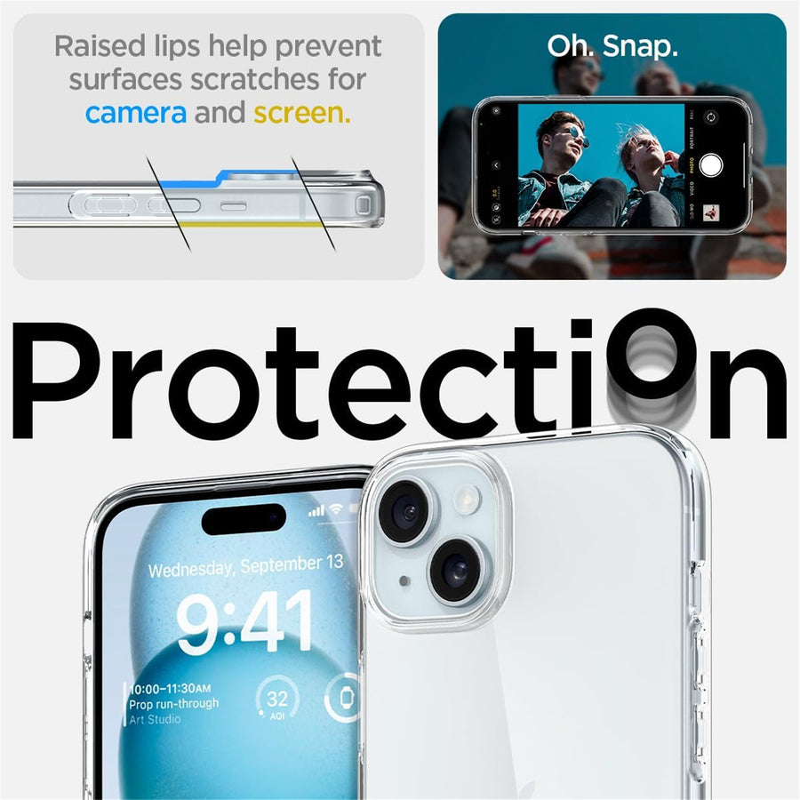 Spigen iPhone 15 (6.1") Liquid Crystal  Case - Crystal Clear