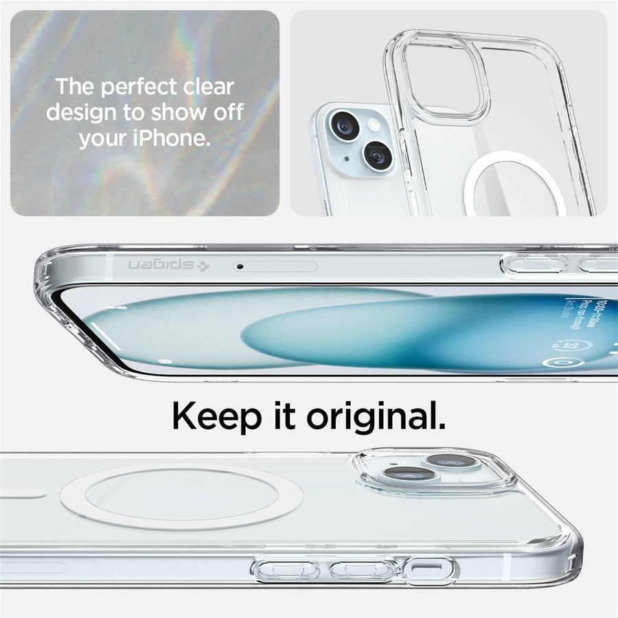 Spigen iPhone 15 (6.1") Ultra Hybrid  MagFit Case - Clear / Transparent