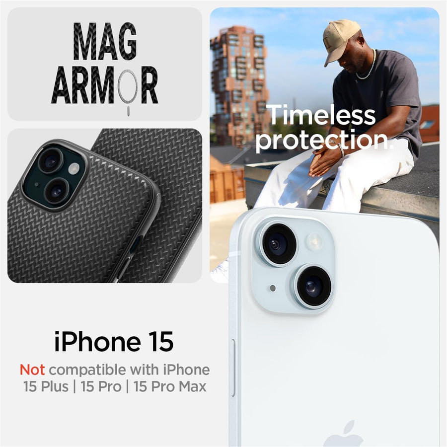 Spigen iPhone 15 (6.1") Mag Armor  MagFit Case - Black