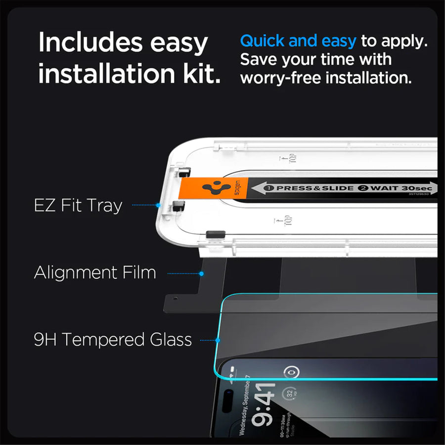 Spigen iPhone 15 Pro Max (6.7")   Premium Tempered Glass Screen Protector