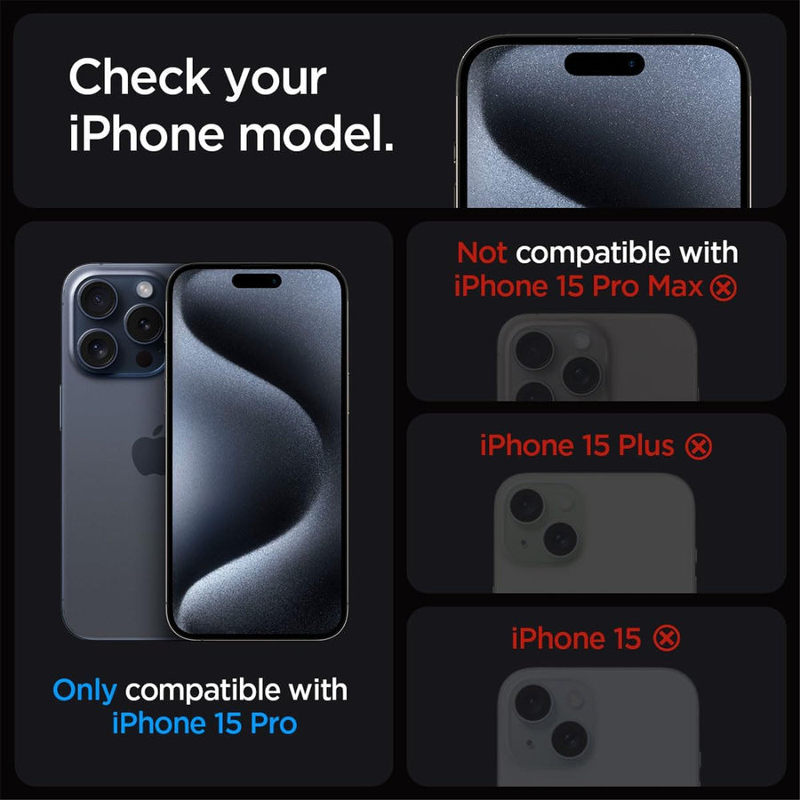 Spigen iPhone 15 Pro (6.1")   Premium Tempered Glass Screen Protector