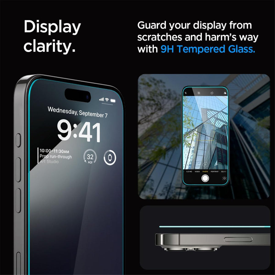 Spigen iPhone 15 Pro (6.1")   Premium Tempered Glass Screen Protector