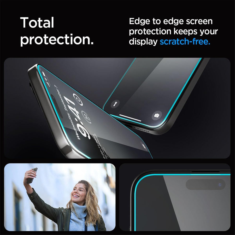 Spigen iPhone 15 Pro (6.1")   Premium Tempered Glass Screen Protector