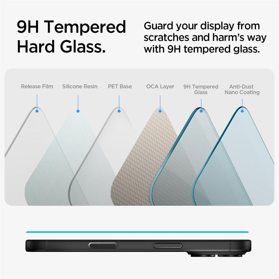 Spigen iPhone 16 (6.1") / 15 (6.1")   Premium Tempered Glass Screen Protector