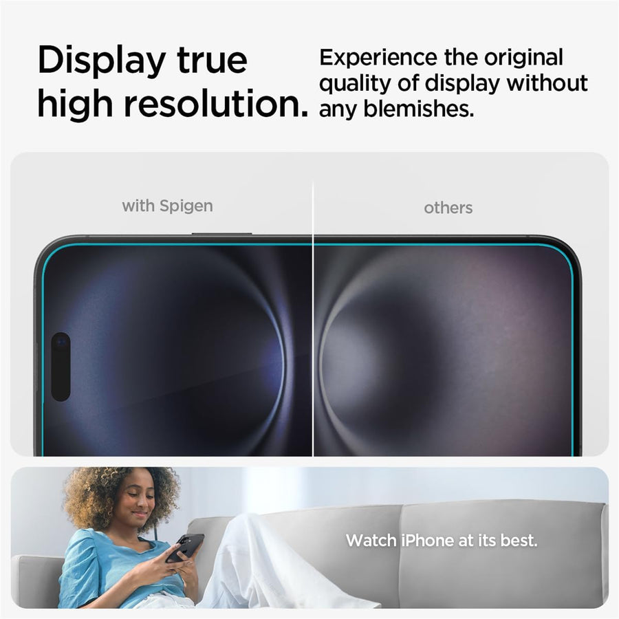 Spigen iPhone 16 (6.1") / 15 (6.1")   Premium Tempered Glass Screen Protector
