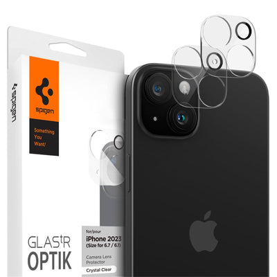 Spigen iPhone 15 / 15 Plus   Camera Lens Premium Tempered Screen Protector - 2 Pack