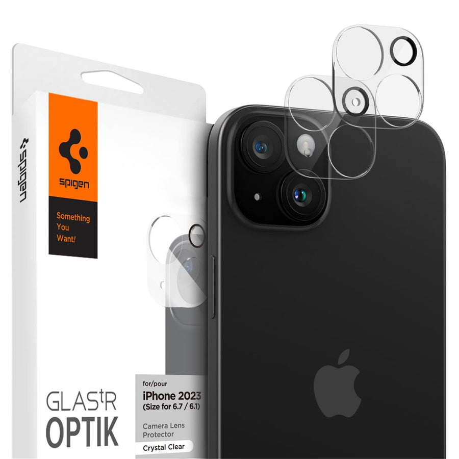 Spigen iPhone 15 / 15 Plus   Camera Lens Premium Tempered Screen Protector - 2 Pack