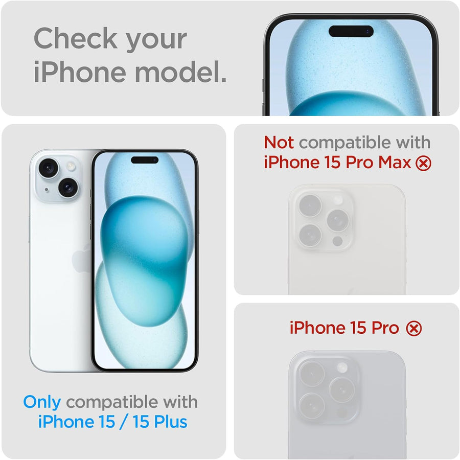 Spigen iPhone 15 / 15 Plus   Camera Lens Premium Tempered Screen Protector - 2 Pack