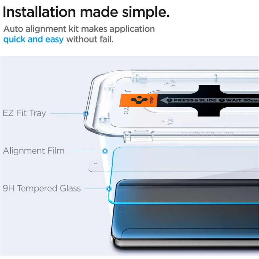 Spigen Galaxy S25 / S24 5G   Premium Tempered Glass Screen Protector - 2 Pack