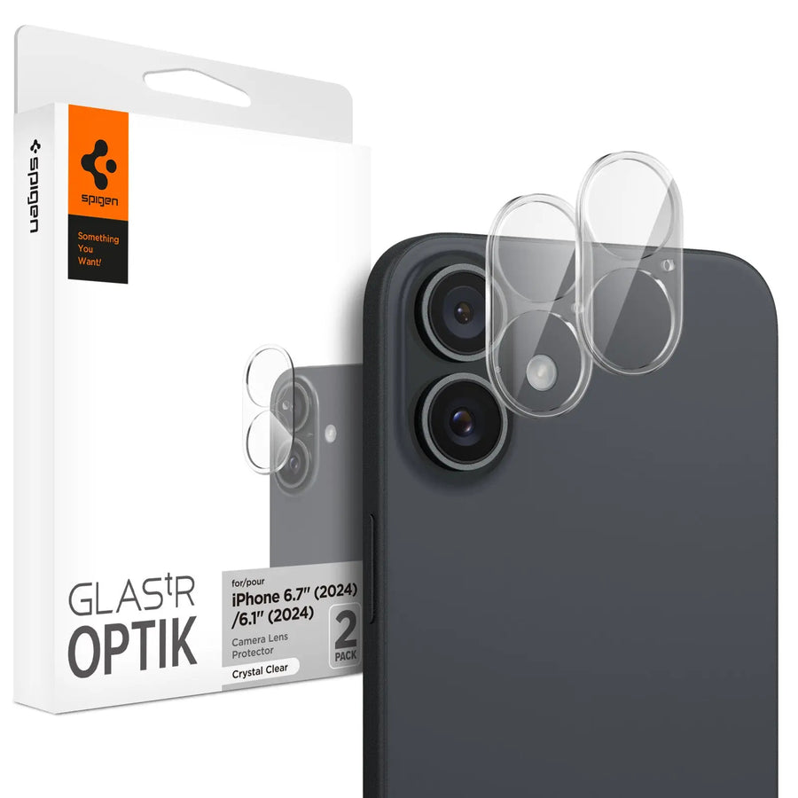 Spigen iPhone 16 / 16 Plus   Camera Lens Premium Tempered Screen Protector - 2 Pack
