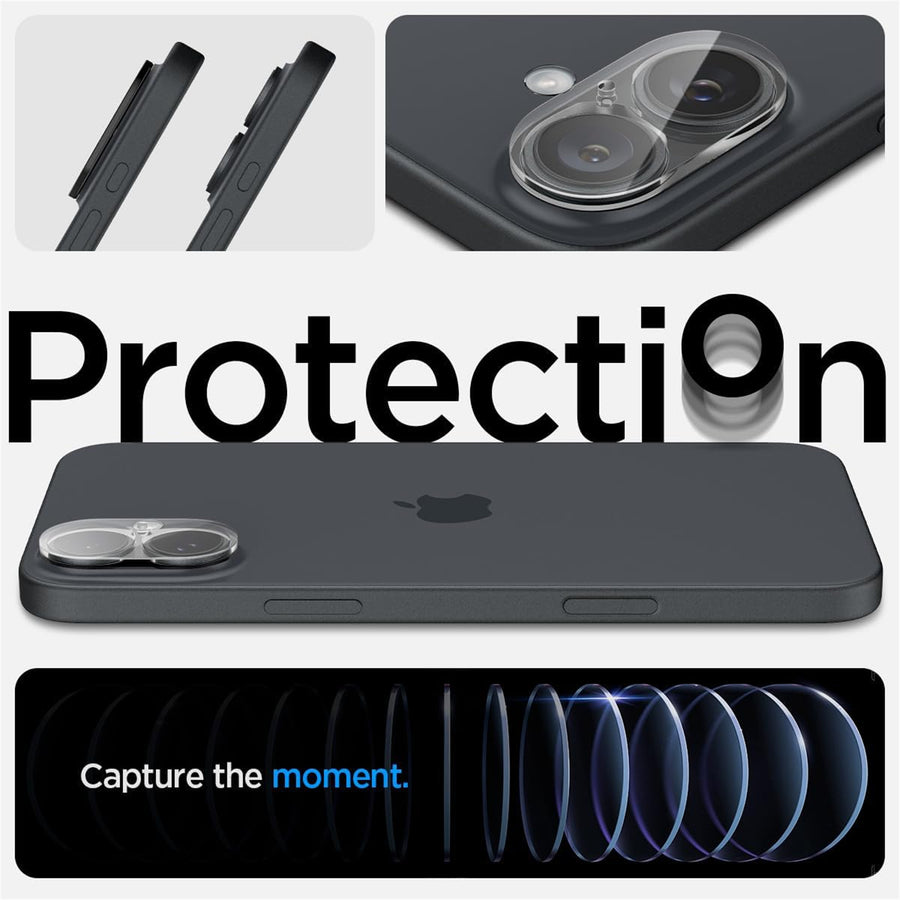 Spigen iPhone 16 / 16 Plus   Camera Lens Premium Tempered Screen Protector - 2 Pack