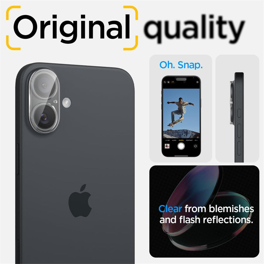 Spigen iPhone 16 / 16 Plus   Camera Lens Premium Tempered Screen Protector - 2 Pack