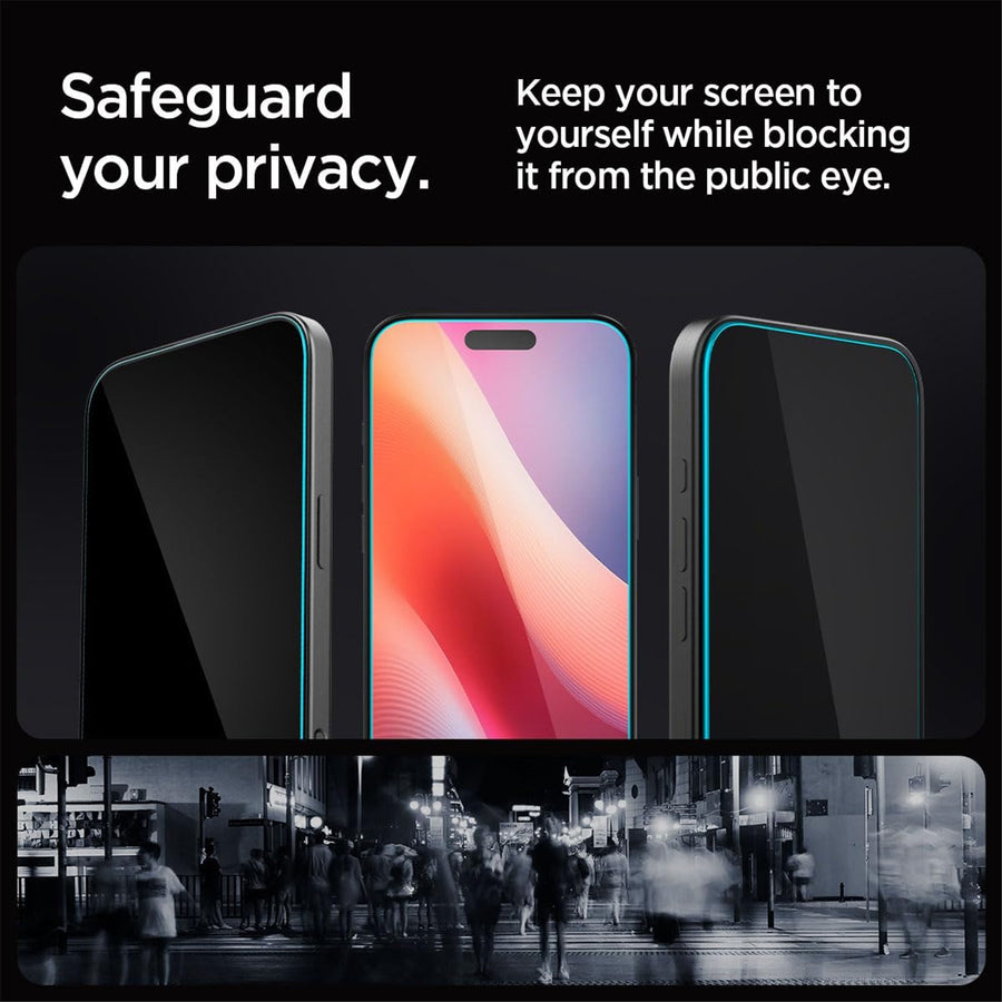 Spigen iPhone 16 Pro (6.3")   Premium Privacy Tempered Glass Screen Protector