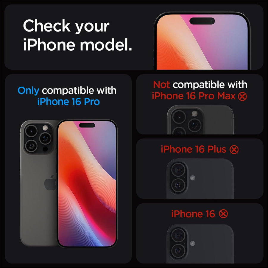 Spigen iPhone 16 Pro (6.3")   Premium Privacy Tempered Glass Screen Protector