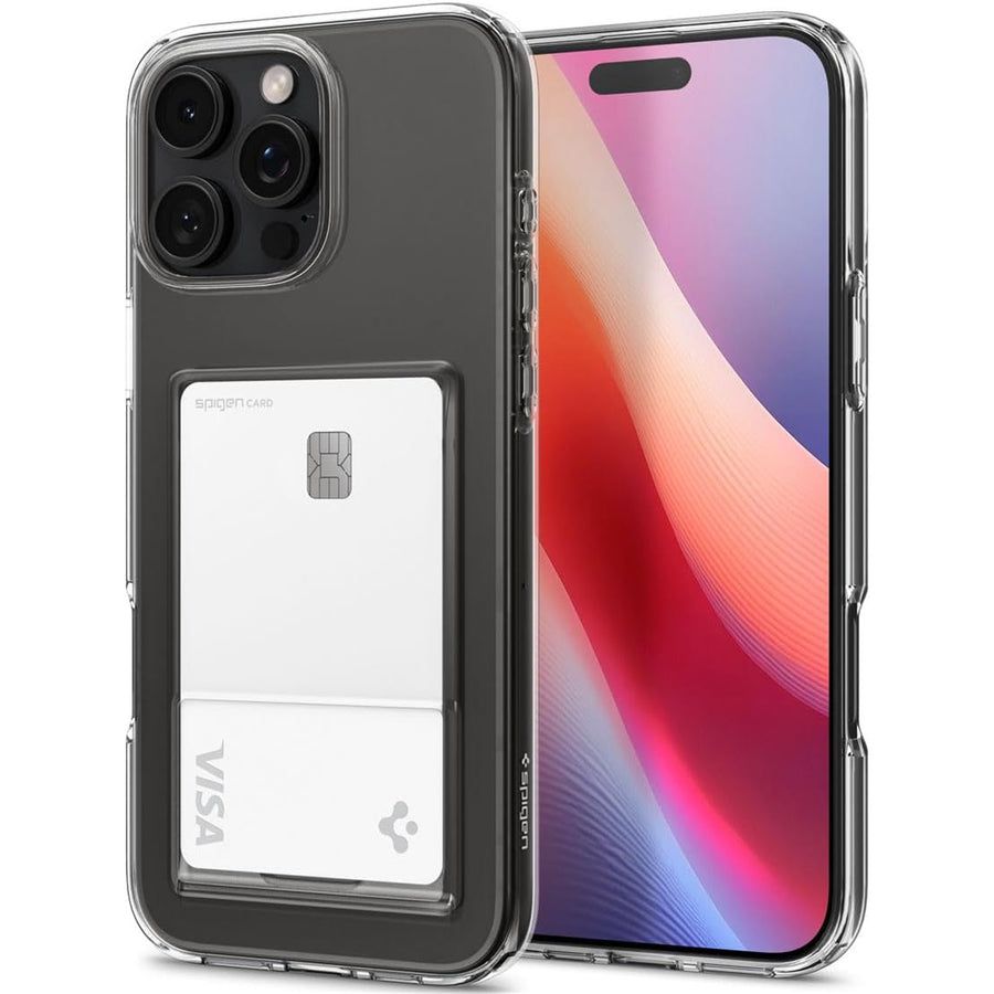 Spigen iPhone 16 Pro Max (6.9") Crystal  Card Slot Case - Slim Transparent