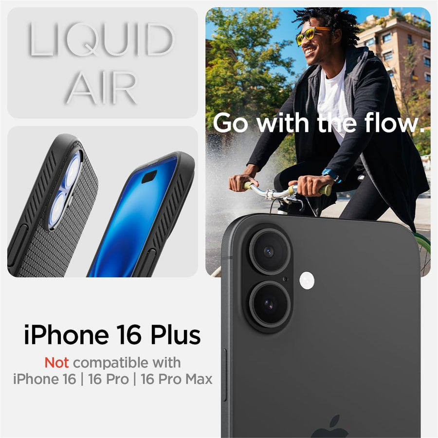 Spigen iPhone 16 Plus (6.7") Liquid Air  Case - Matte Black