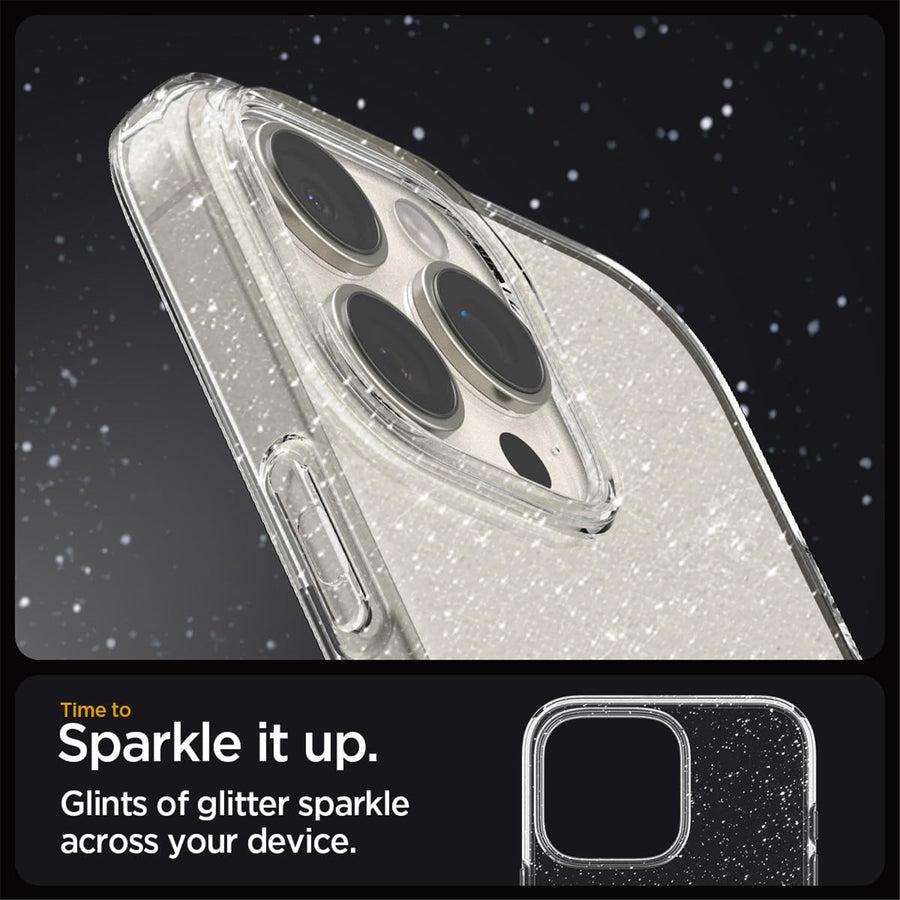 Spigen iPhone 16 Pro (6.3") Liquid Crystal  Glitter Case - Crystal Quartz