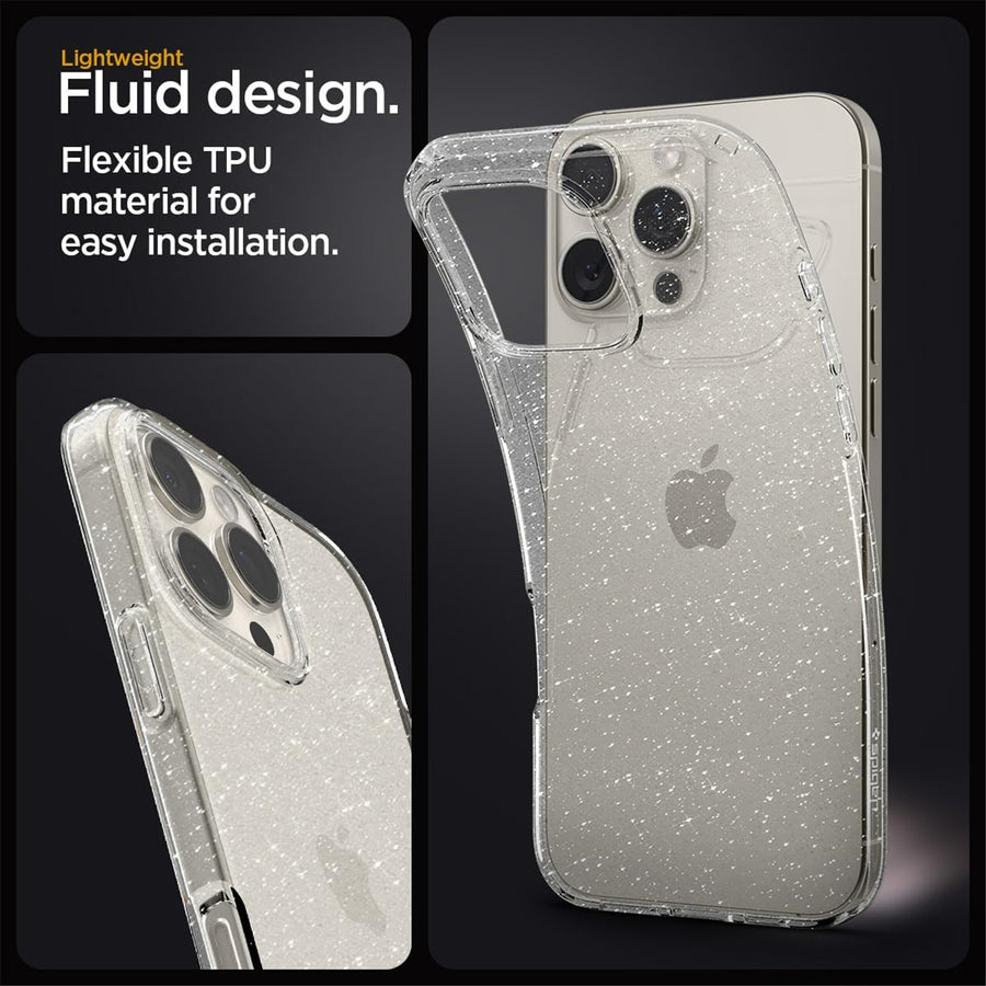 Spigen iPhone 16 Pro (6.3") Liquid Crystal  Glitter Case - Crystal Quartz