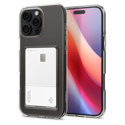 Spigen iPhone 16 Pro (6.3") Crystal  Card Slot Case - Slim Transparent