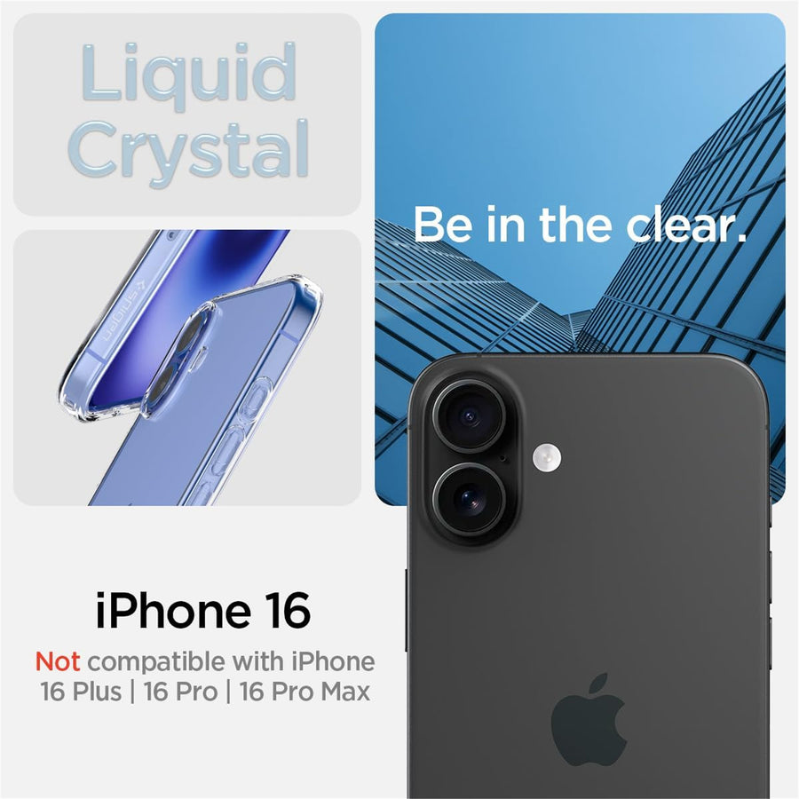 Spigen iPhone 16 (6.1") Liquid Crystal  Case - Crystal Clear