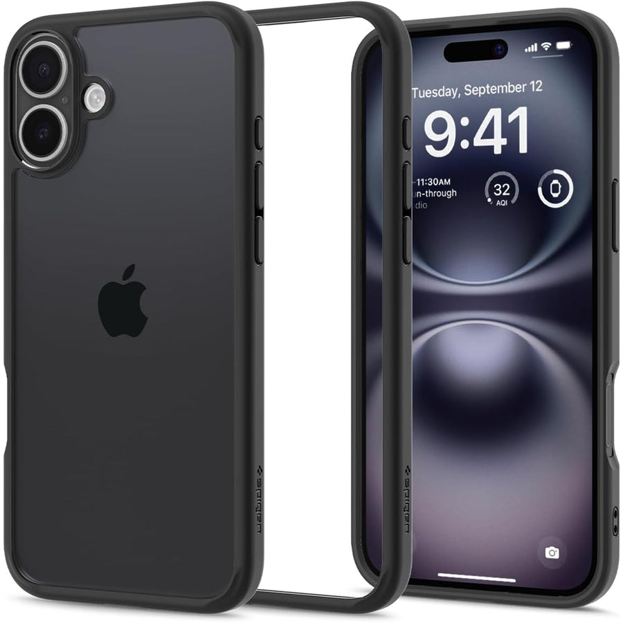 Spigen iPhone 16 (6.1") Ultra Hybrid  Case - Clear / Matte Black
