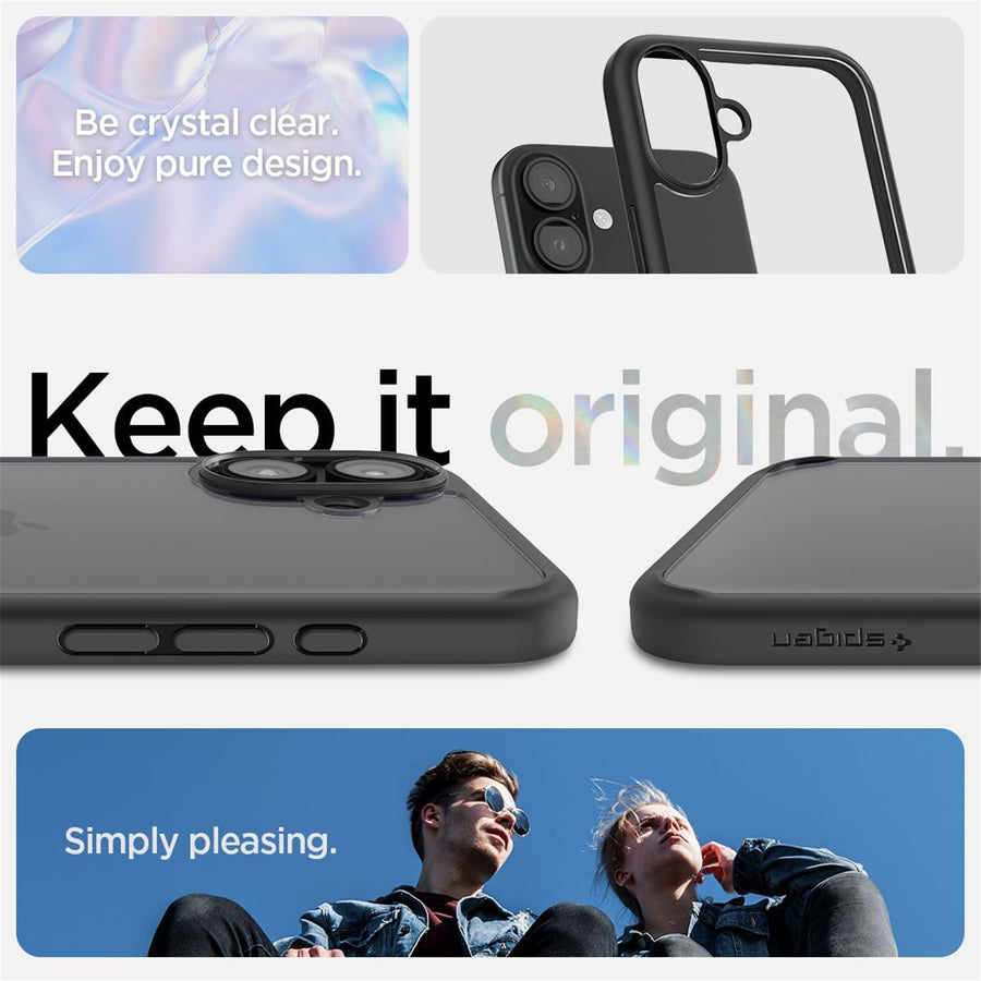 Spigen iPhone 16 (6.1") Ultra Hybrid  Case - Clear / Matte Black