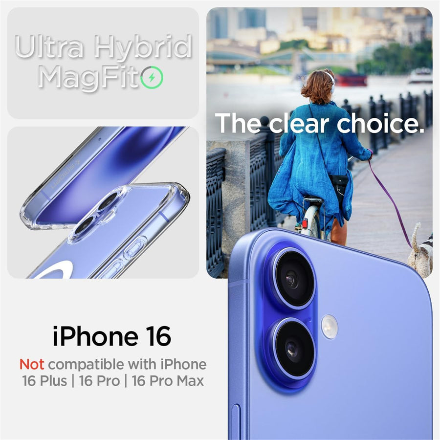 Spigen iPhone 16 (6.1") Ultra Hybrid  MagSafe Case - Crystal Clear