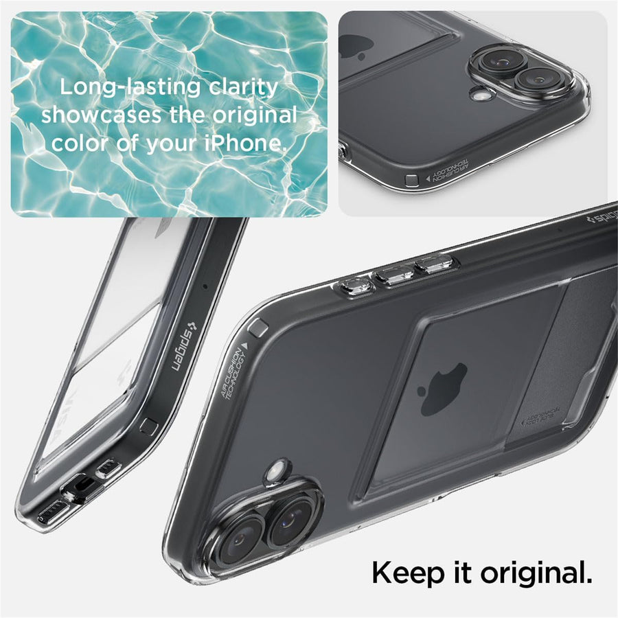 Spigen iPhone 16 (6.1") Crystal  Card Slot Case - Slim Transparent