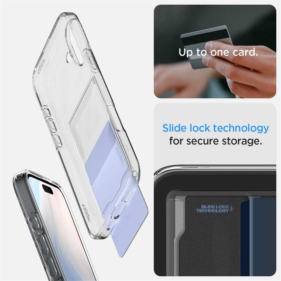 Spigen iPhone 16 (6.1") Crystal  Card Slot Case - Slim Transparent