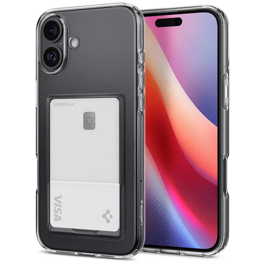 Spigen iPhone 16 (6.1") Crystal  Card Slot Case - Slim Transparent