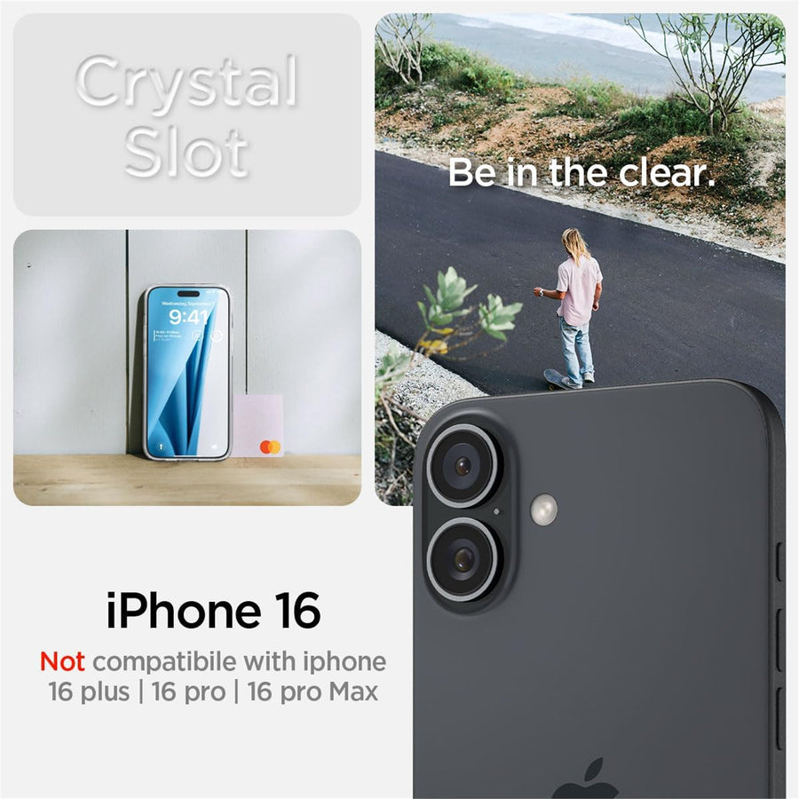 Spigen iPhone 16 (6.1") Crystal  Card Slot Case - Slim Transparent