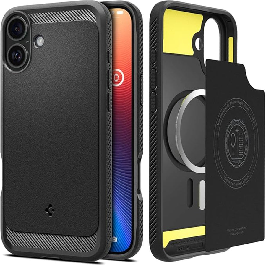 Spigen iPhone 16 (6.1") Rugged Armor  MagFit Case - Black