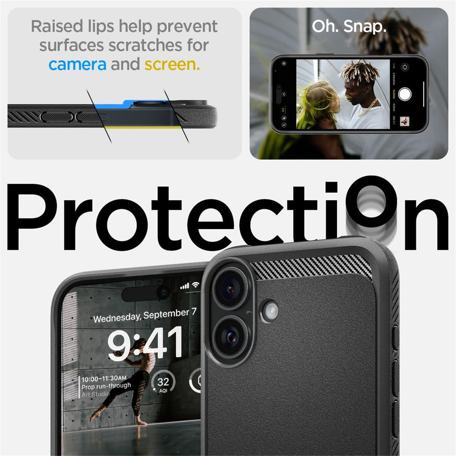 Spigen iPhone 16 (6.1") Rugged Armor  MagFit Case - Black