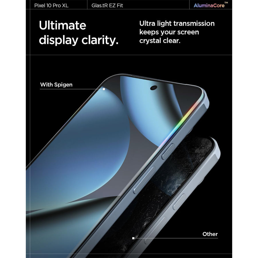 Spigen Google Pixel 9 Pro XL   Premium Tempered Glass Screen Protector (2 Pack) - 9H Hardness