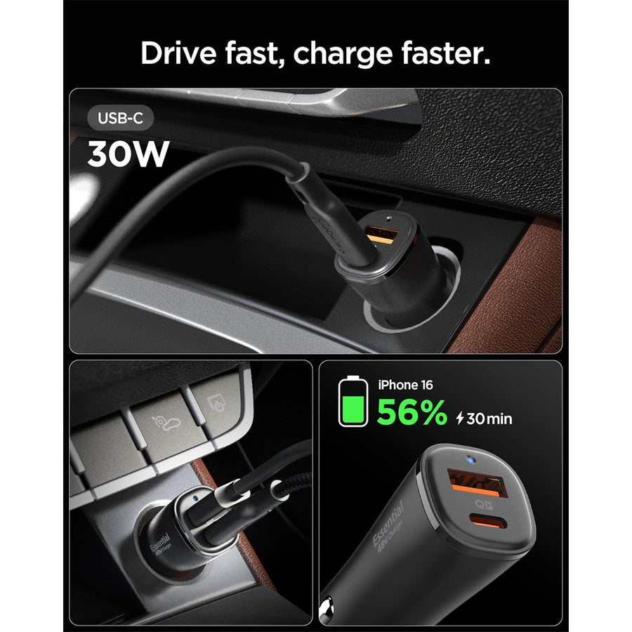 Spigen Essential  48W Dual Output Car Charger - Black-