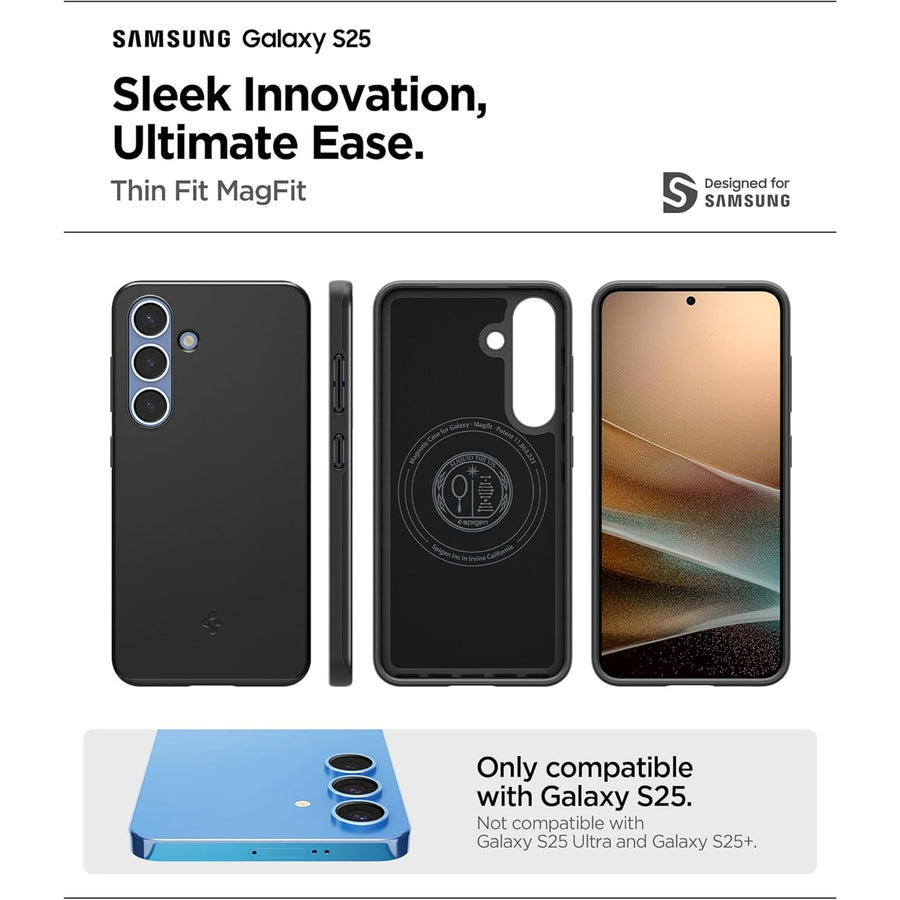 Spigen Galaxy S25 5G Thin Fit  MagFit Case - Black