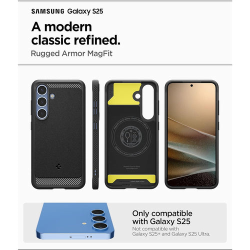Spigen Galaxy S25 5G Rugged Armor  MagFit Case - Black