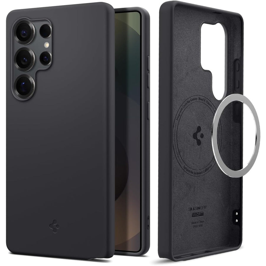 Spigen Galaxy S25 Ultra 5G Silicone Fit  MagFit Case - Black