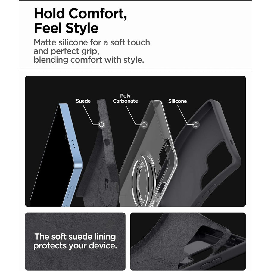 Spigen Galaxy S25 Ultra 5G Silicone Fit  MagFit Case - Black