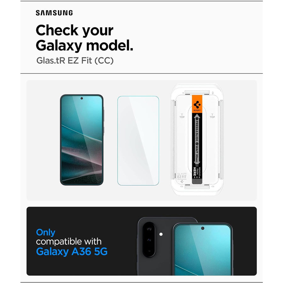 Spigen Galaxy A36 5G (2025)   Premium Tempered Glass Screen Protector - 2 Pack