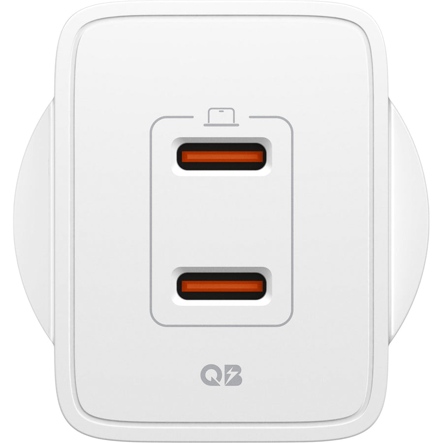 Spigen Essential 47W USB-C PD GaN Fast Charging Wall Charger - White - Max 47W output - Dual USB-C Ports - Support Apple 40W Fast Charging, Samsung 45W & Google Pixel Charging - PD Fast charging smartphones & tablets