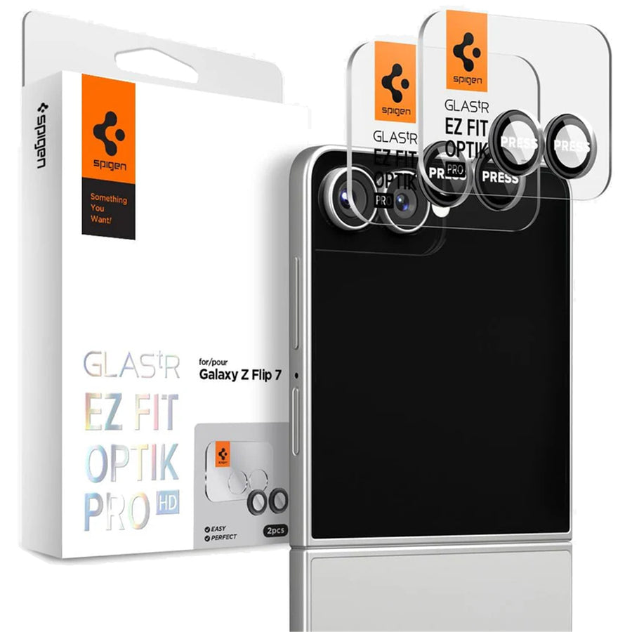 Spigen Galaxy Z Flip8 / Z Flip7 5G  Optik Pro Premium Camera Lens Tempered Glass Protector - 2 Pack