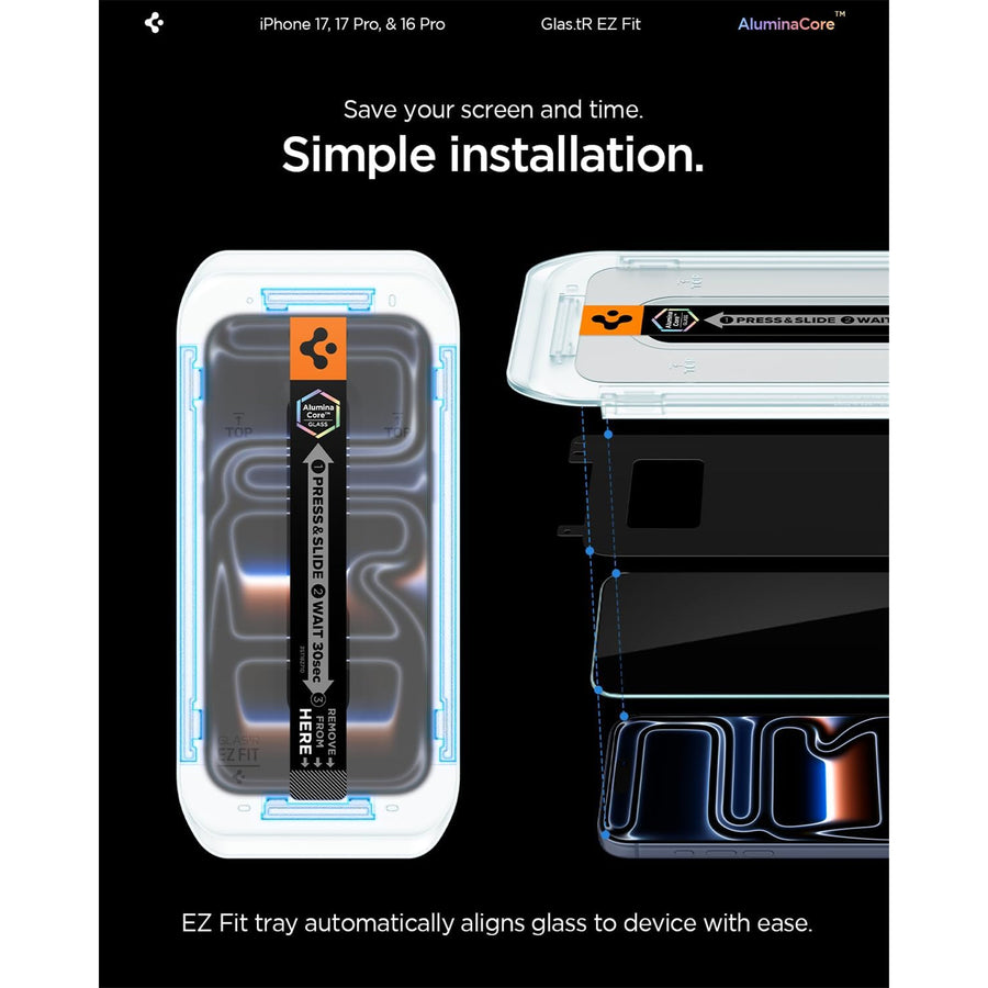 Spigen iPhone 17 Pro Max (6.9") / 16 Pro Max (6.9")  Premium Tempered Glass Screen Protector