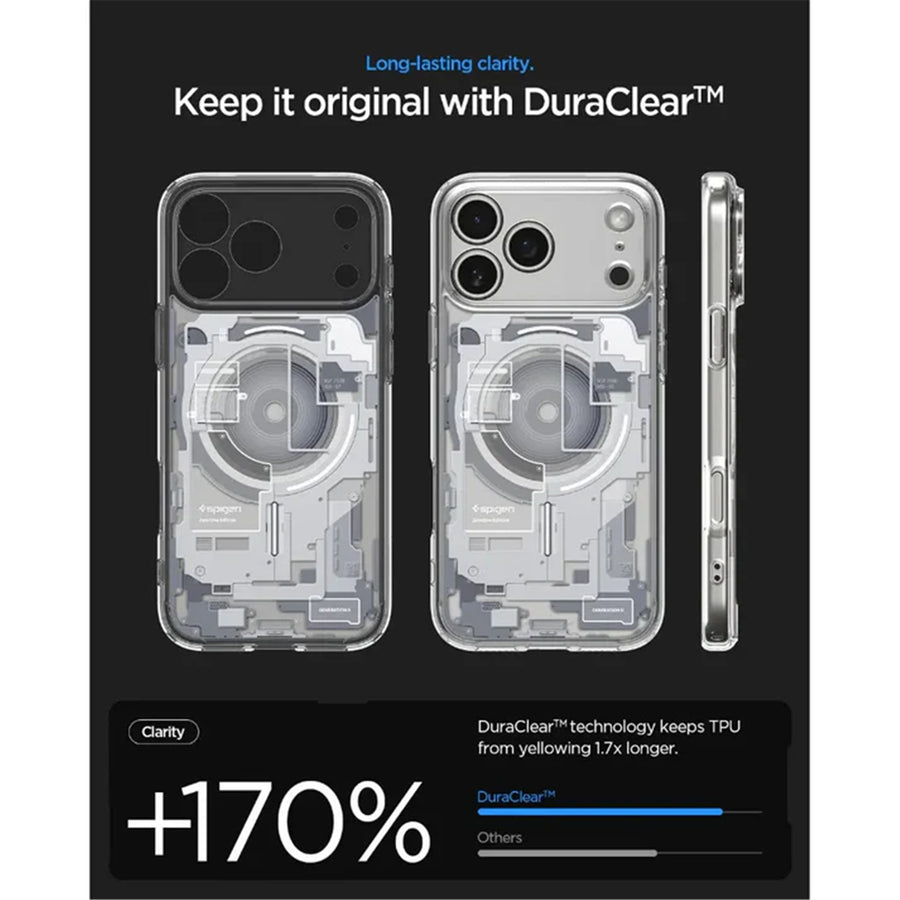 Spigen iPhone 17 Pro Max (6.9") Ultra Hybrid ZeroOne  MagFit Case - Clear/Zero Black Pattern